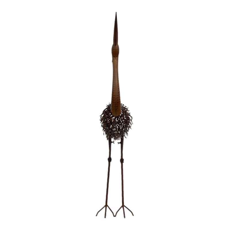 Rust Crane Bird 'Looking Up' Statue 38cm - Image 4