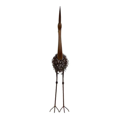 Rust Crane Bird 'Looking Up' Statue 38cm - Image 4