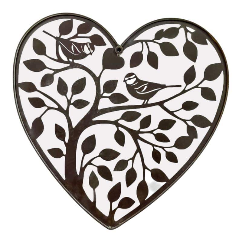 Laser Cut Heart Tree Of Life w Red Birds 45cm - Image 3