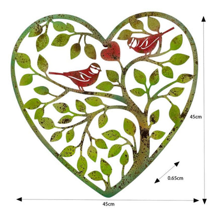 Laser Cut Heart Tree Of Life w Red Birds 45cm - Image 5
