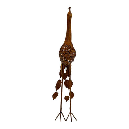 Rust Standing Peacock Garden Statue 60cm - Image 4