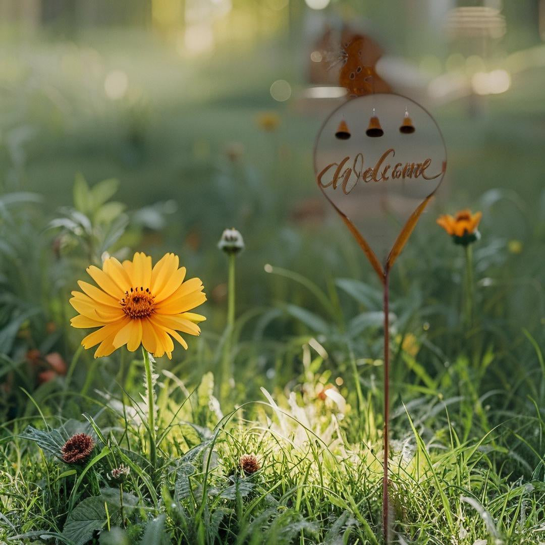 Welcome Garden Stake w Fairy + Bells 87cm - Image 2