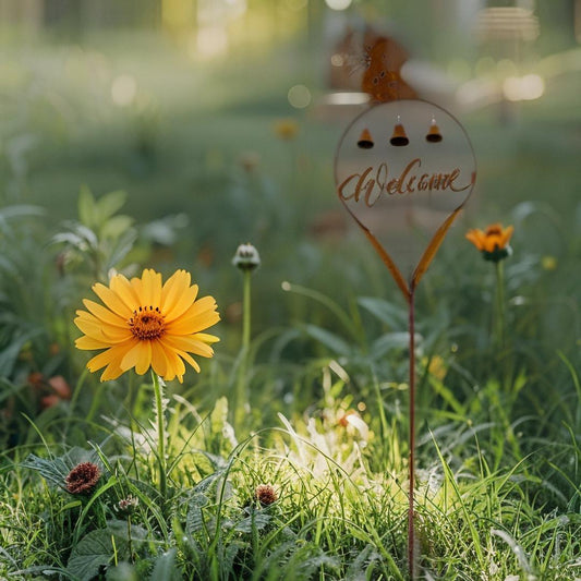 Welcome Garden Stake w Fairy + Bells 87cm - Image 2