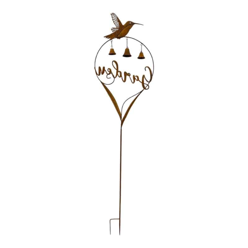 Garden' Stake w Hummingbird + Bells 158cm - Image 3