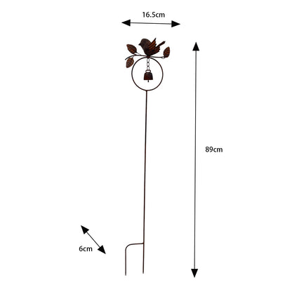 Bird On Branch w Bell Garden Stake 89cm - Image 3