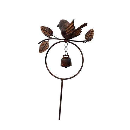 Bird On Branch w Bell Garden Stake 89cm
