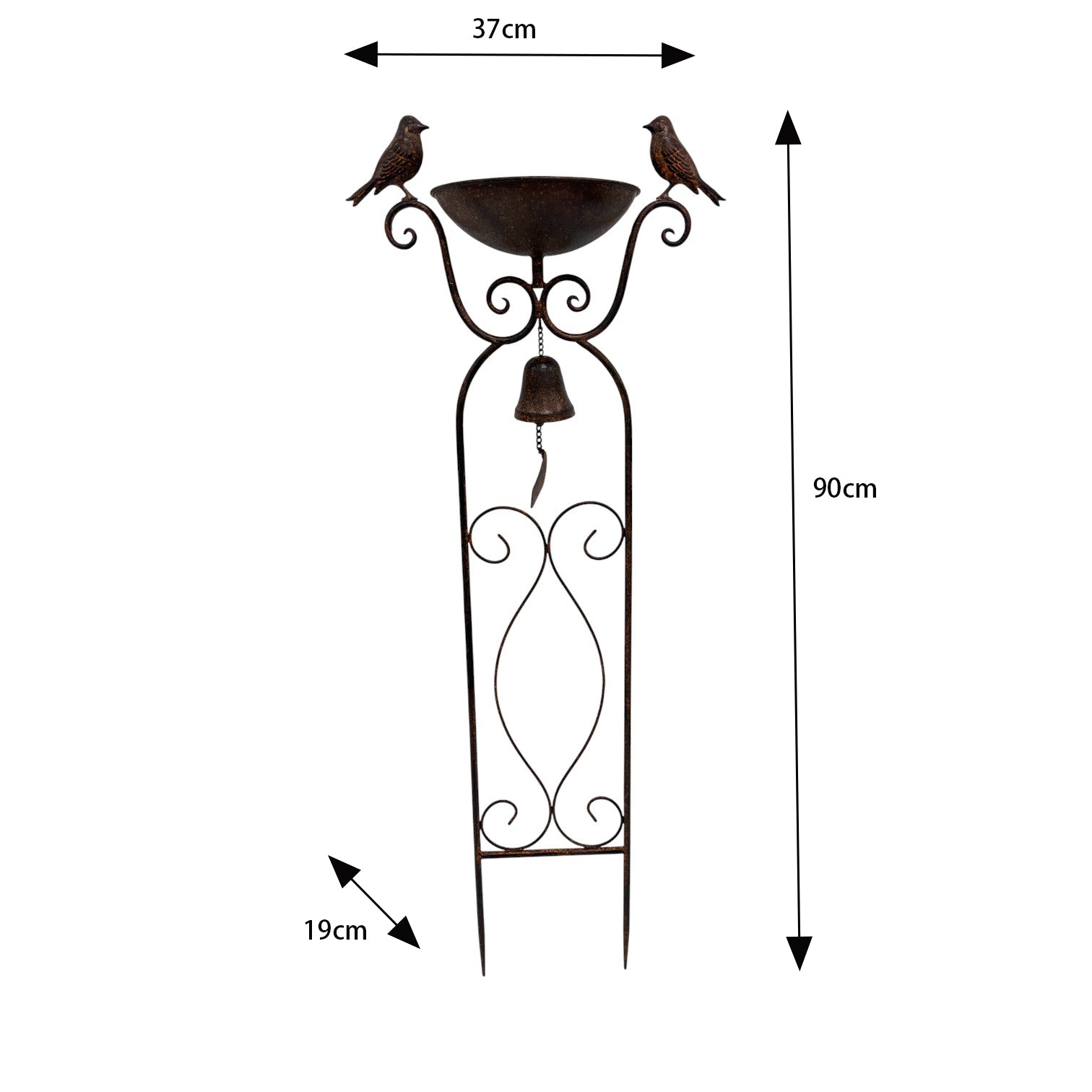 Birdfeeder Stake w Birds & Fleur-De-Lis 90cm - Image 5