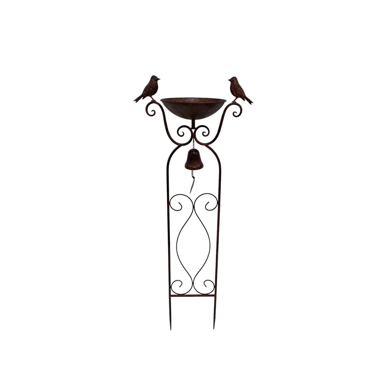 Birdfeeder Stake w Birds & Fleur-De-Lis 90cm