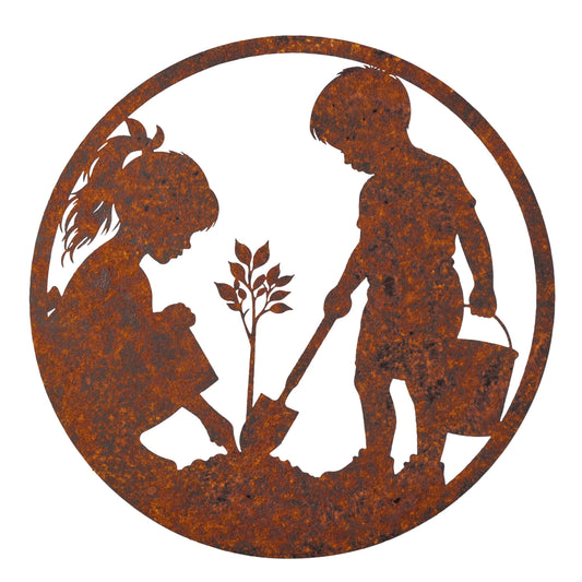 Laser Cut Kids In The Garden Wall Art 60cm