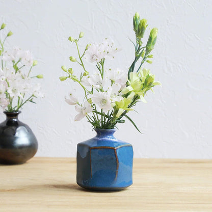 Vase Small Blue Hexagon - Image 4