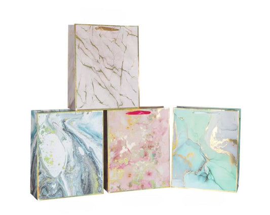 bulk 24 Xlarge Holographic Marble Gift Bag 42cm