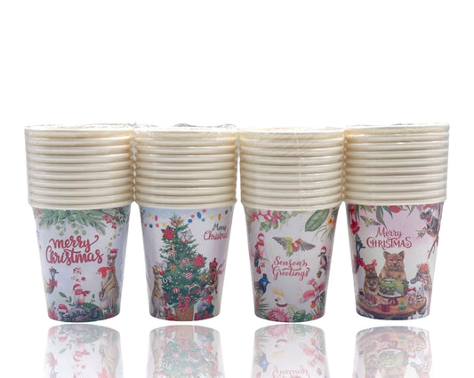 bulk 480 Outback Xmas Paper Cups 250ml