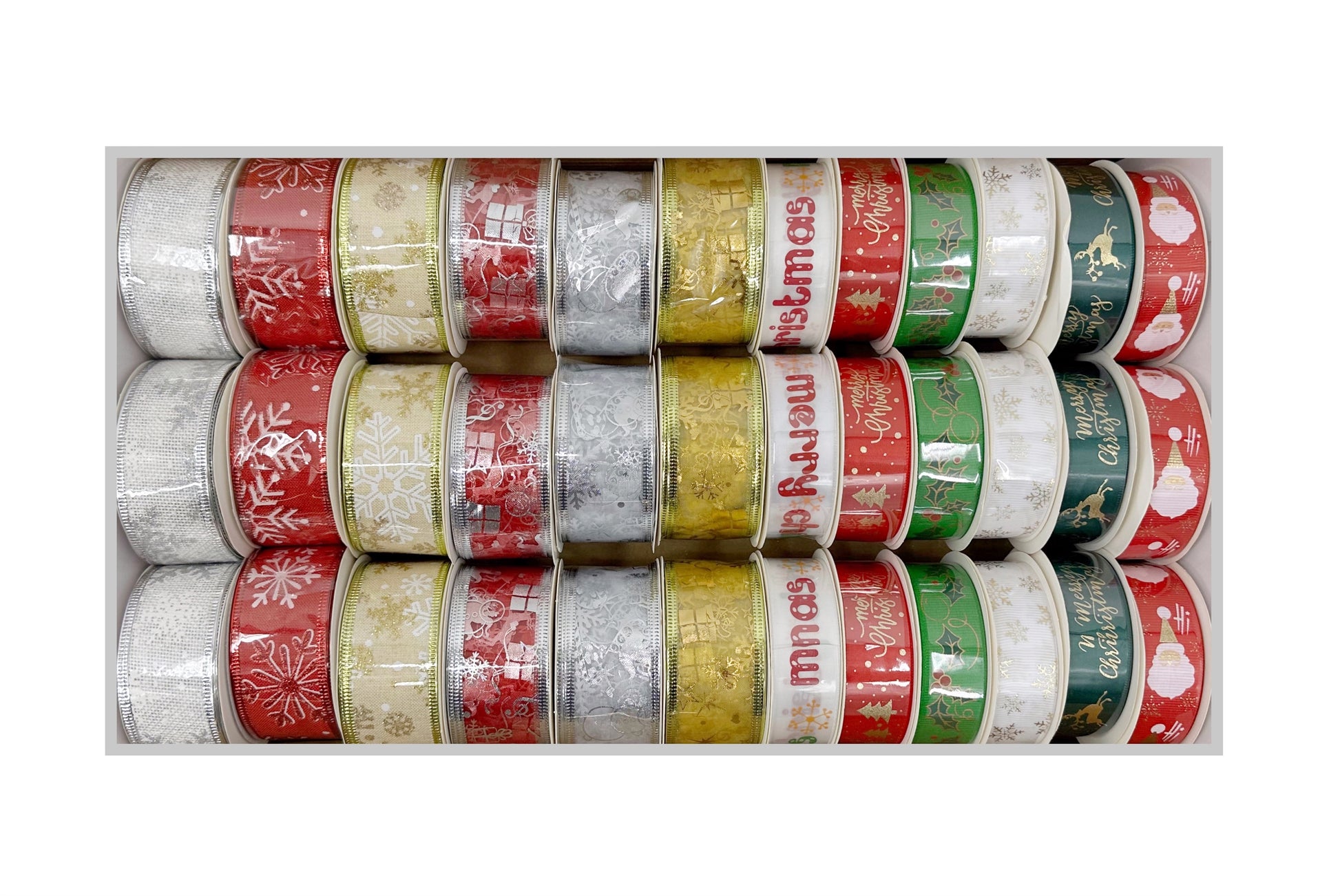 bulk 36 Xmas Ribbon Sizes & Designs