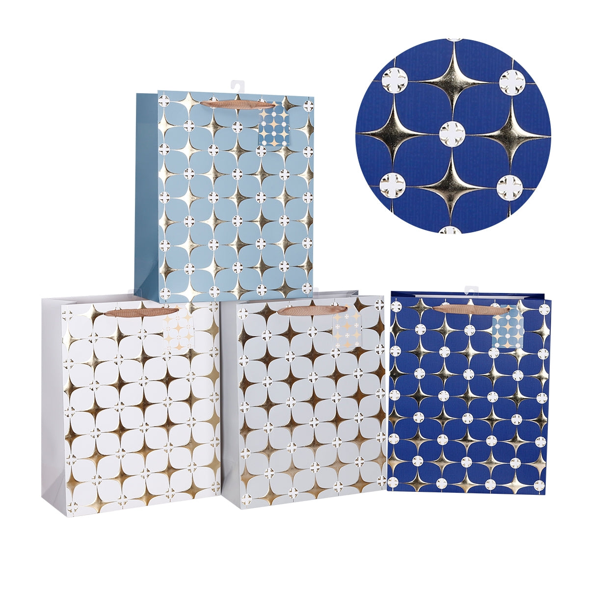 bulk 24 Xlarge Foiled Elongated Diamonds Gift Bag 42cm