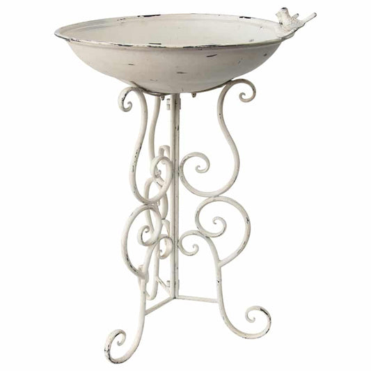 Large Birdbath w 3 Birds On Ornate Stand 76cm
