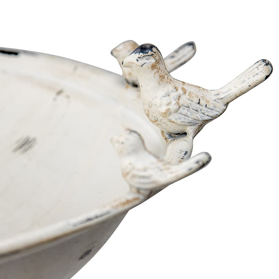 Large Birdbath w 3 Birds On Ornate Stand 76cm - Image 4