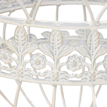 Set 2 Nested Antique White Hanging Baskets 36x77cm - Image 4
