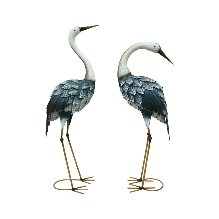 Set 2 Asst Blue Metal Cranes 72cm