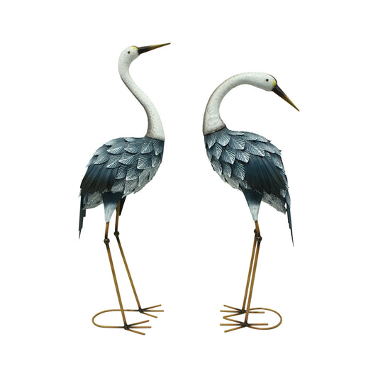 Set 2 Asst Blue Metal Cranes 72cm