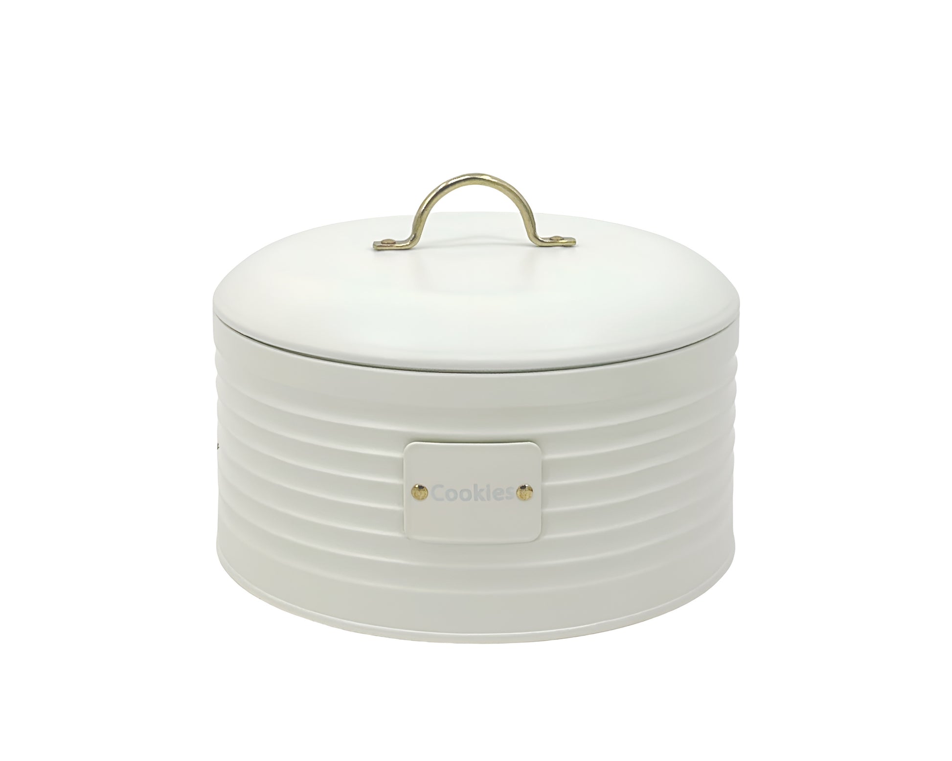 Corrugated Metal Cookie Storage Tin 21cm