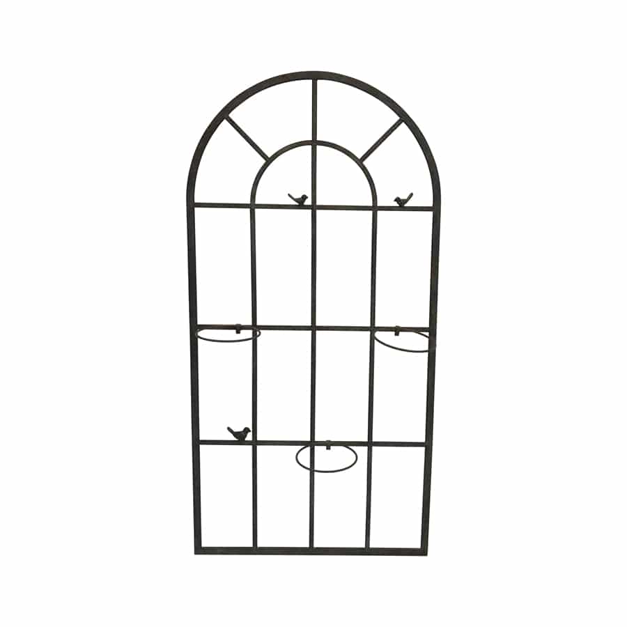 French Window Wall Art w Removeable 15cm Dia Pot Holders 130cm - Image 4