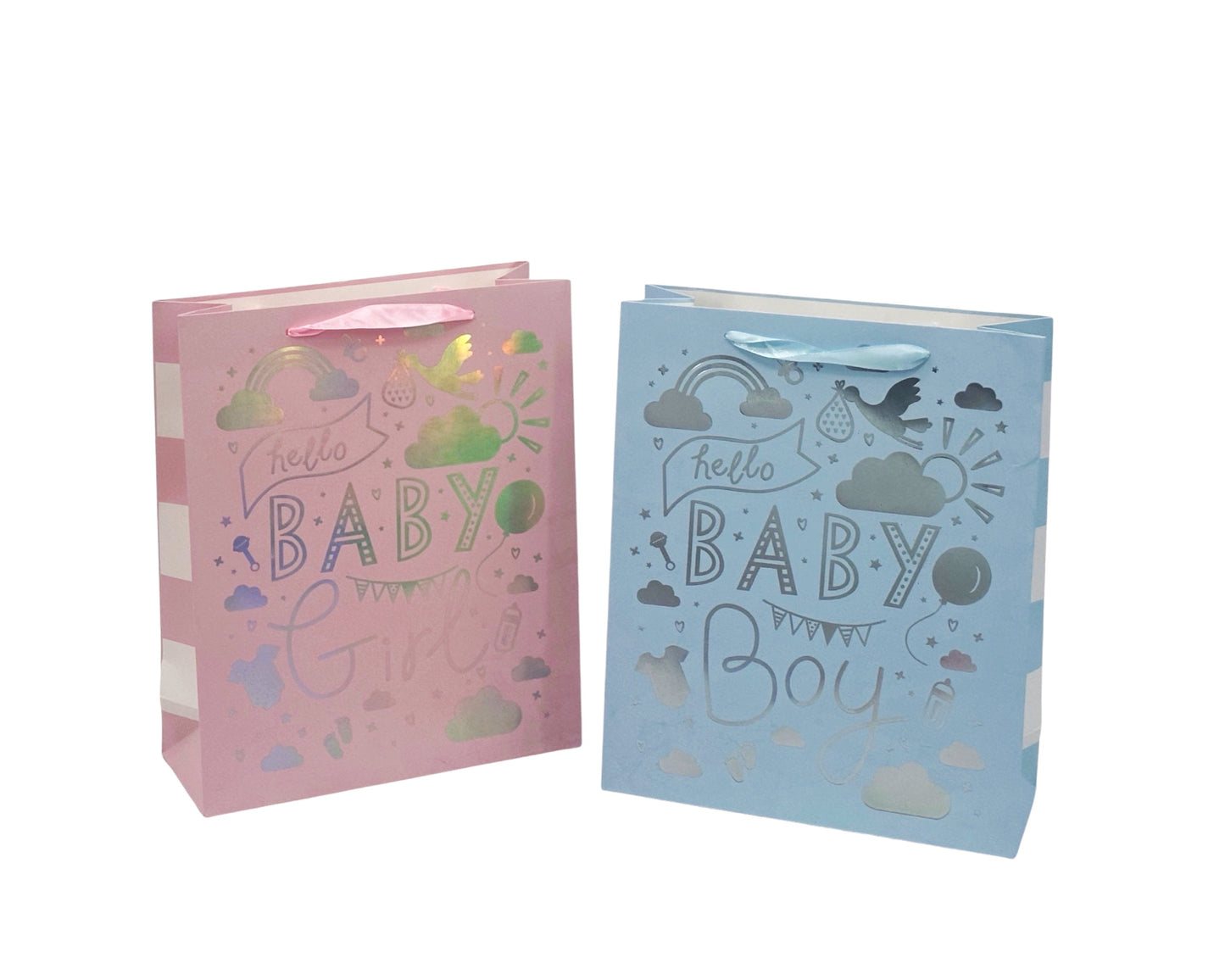 bulk 24 Medium Foiled Baby Gift Bag3cm