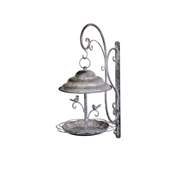 Hanging Dome Birdfeeder w/ Birds on bracket 28x63cm
