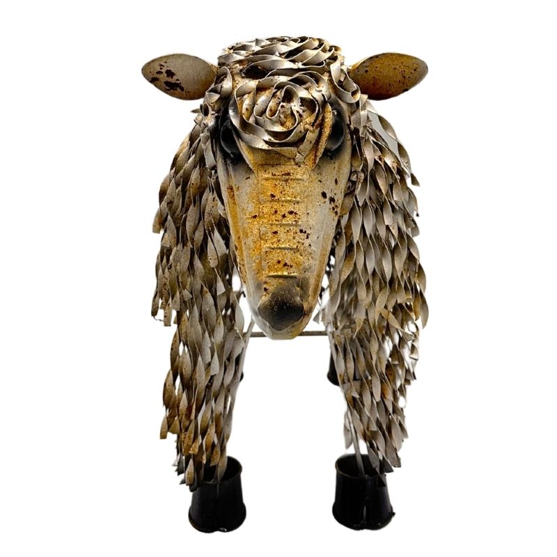 Metal 'White' Sheep Statue 55cm - Image 3