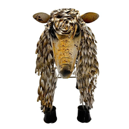 Metal 'White' Sheep Statue 55cm - Image 3