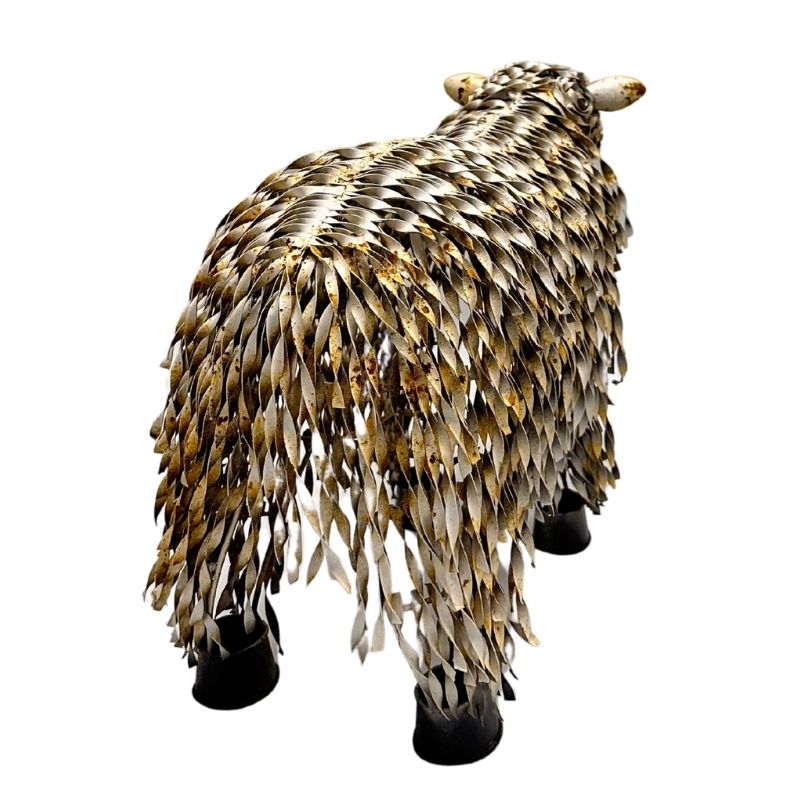 Metal 'White' Sheep Statue 55cm - Image 4