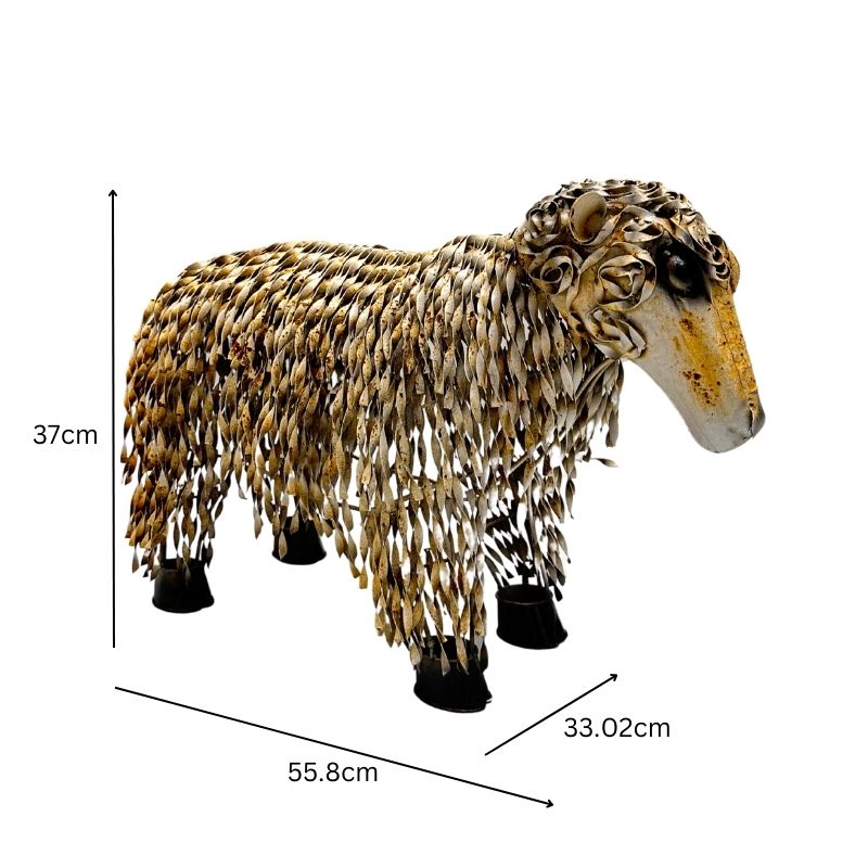 Metal 'White' Sheep Statue 55cm - Image 5