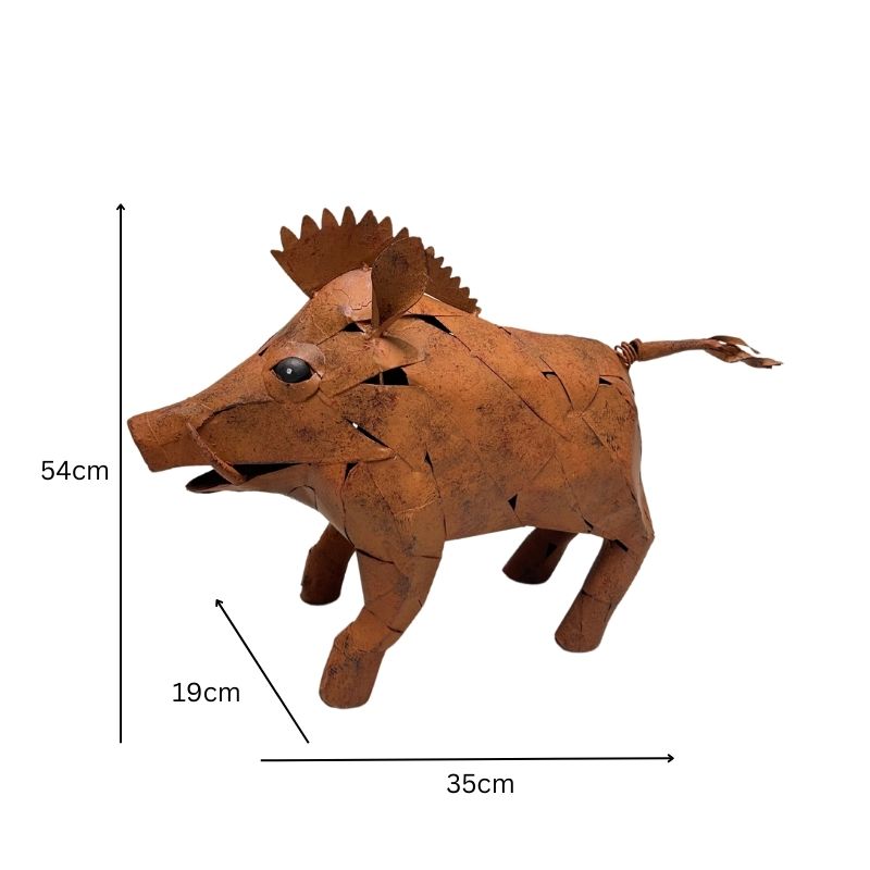 Metal Rust Warthog Statue 54cm - Image 5