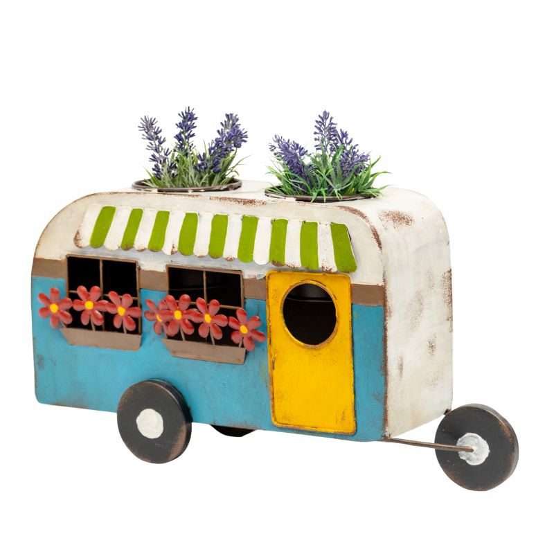 Colourful Caravan Double Pot Planter 43cm - Image 3