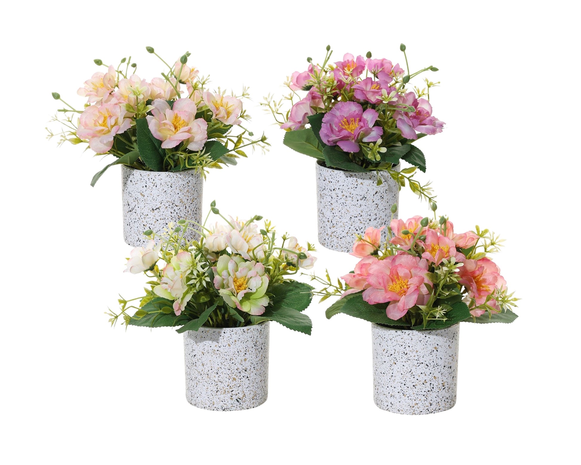 Set 4 Artificial Rose in Pot 16cm