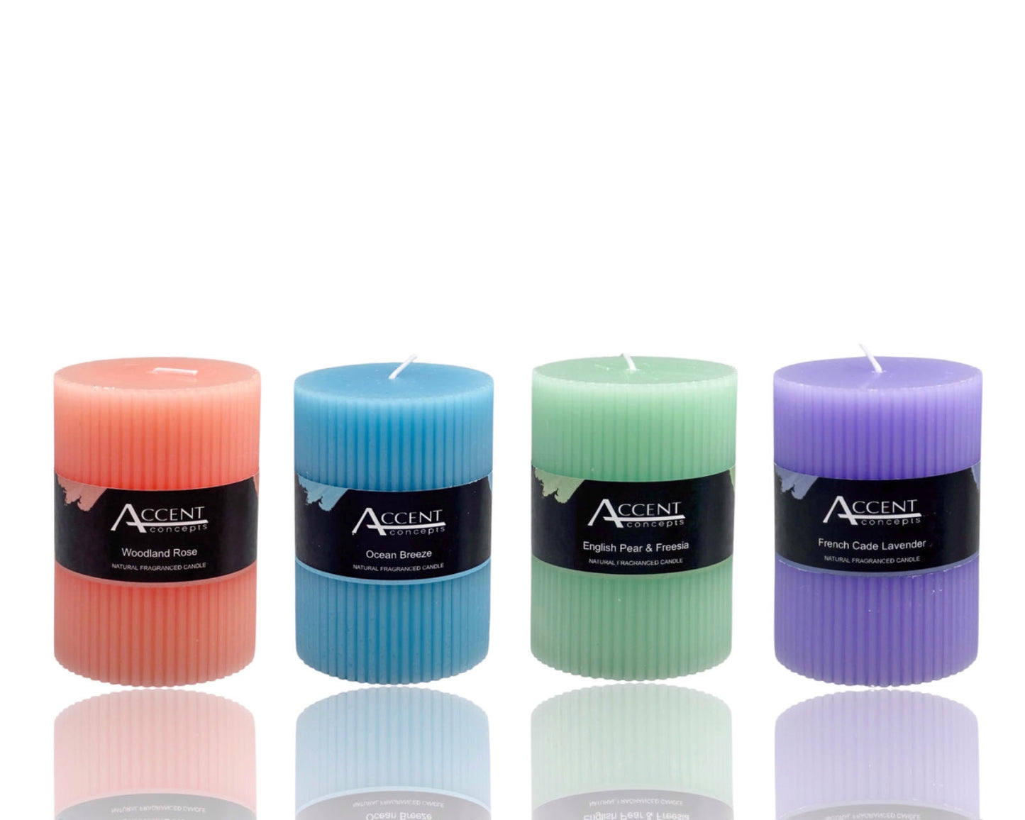 bulk 36 Scented Ripple Pillar Candle Assorted 10cm