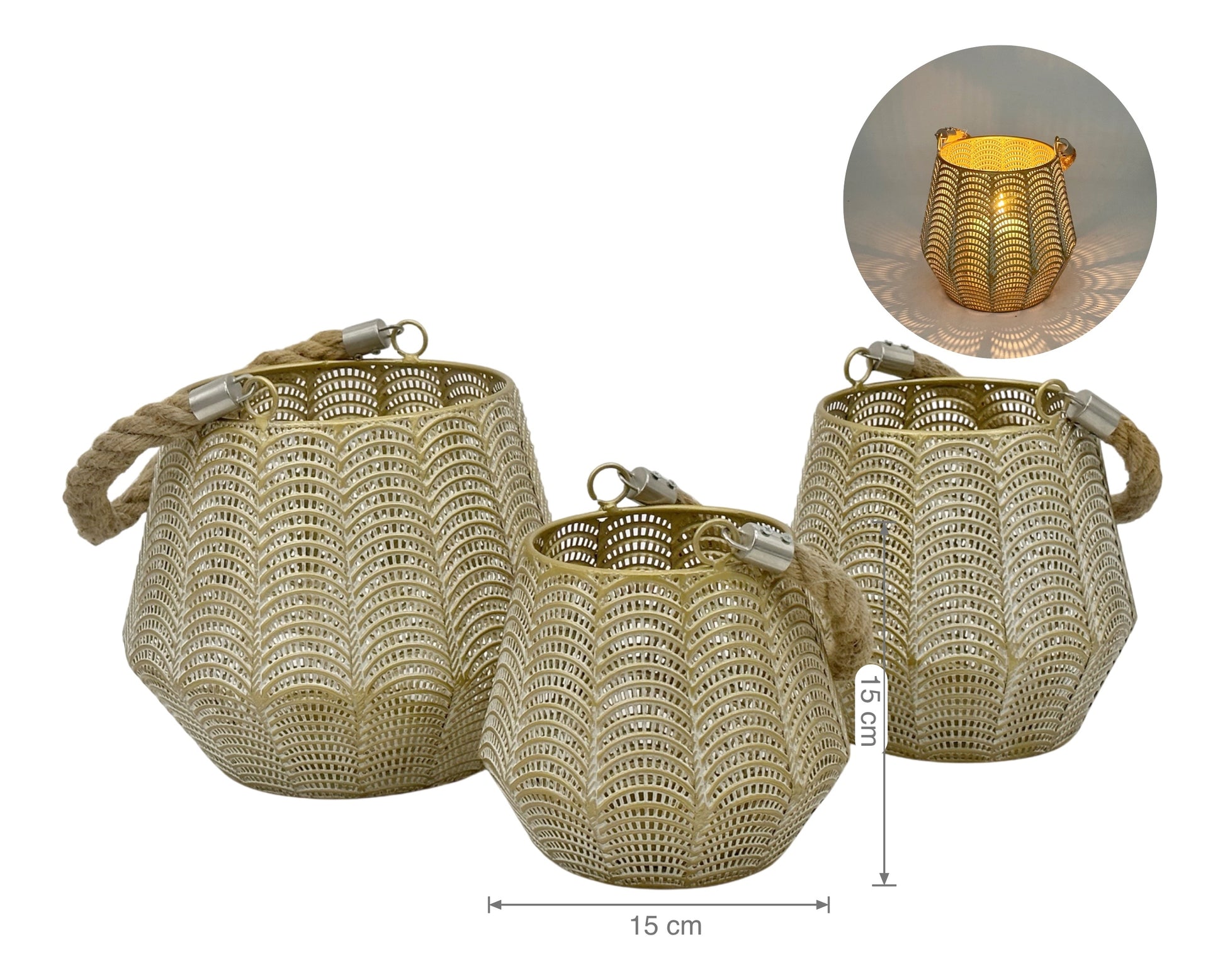 Gold Moroccan Lantern 15cm