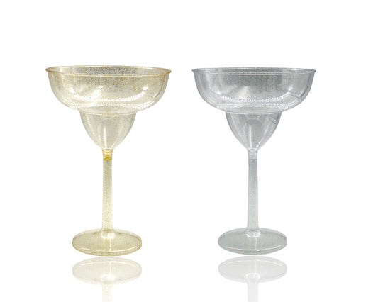 bulk 24 Glitter Plastic Jumbo Margarita Glass 877ml 24cm