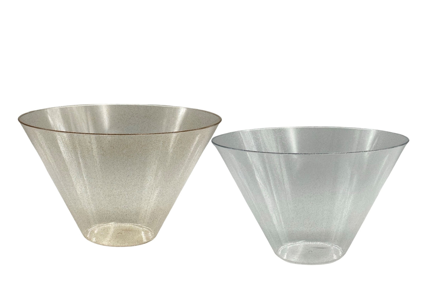 bulk 24 Glitter Plastic Tapered Bowl Round 2.8lt 24cm