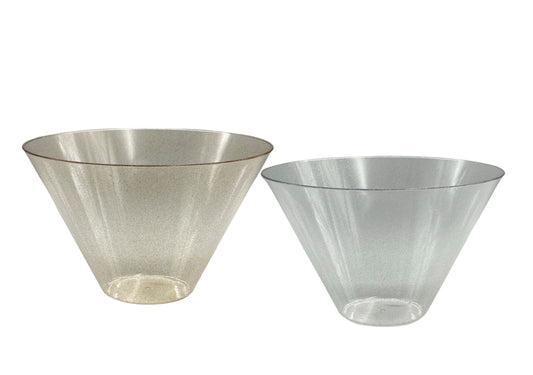 bulk 24 Glitter Plastic Tapered Bowl Round 2.8lt 24cm