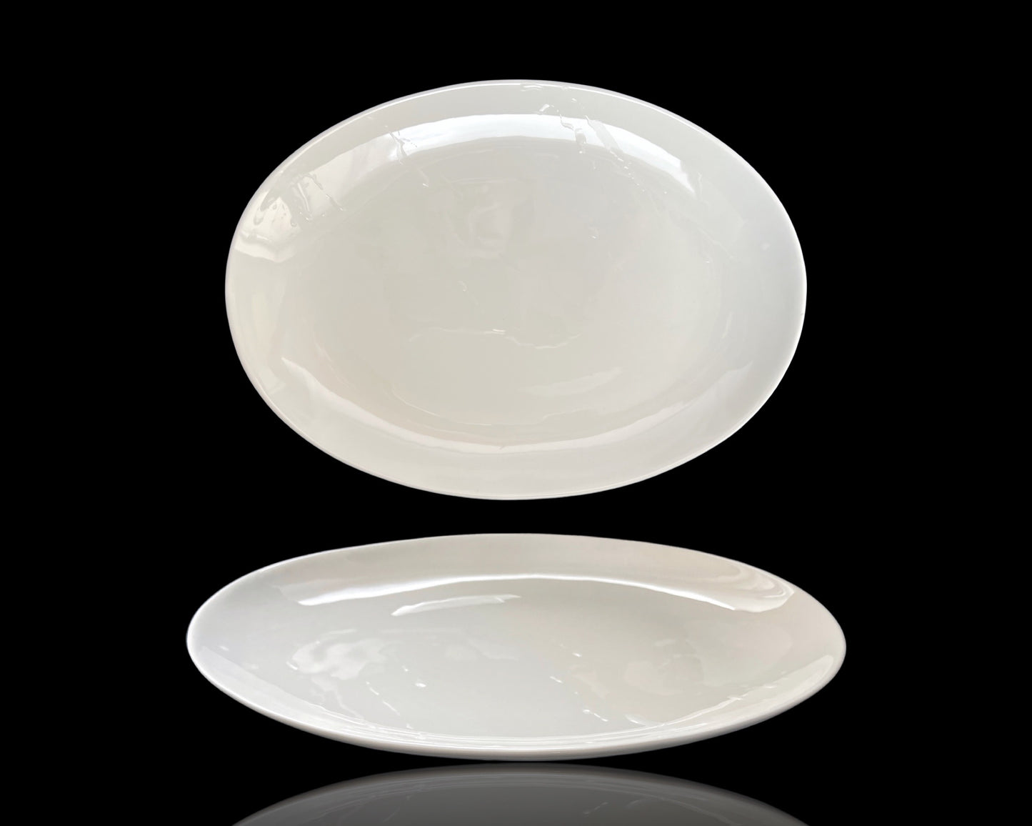bulk 12 White Fine Bone China Oval Platter 12.5in 30cm