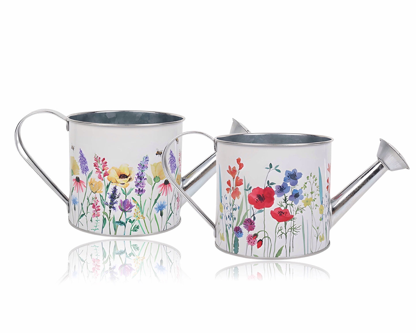 bulk 12 Spring Time Metal Watering Can Assorted 26cm