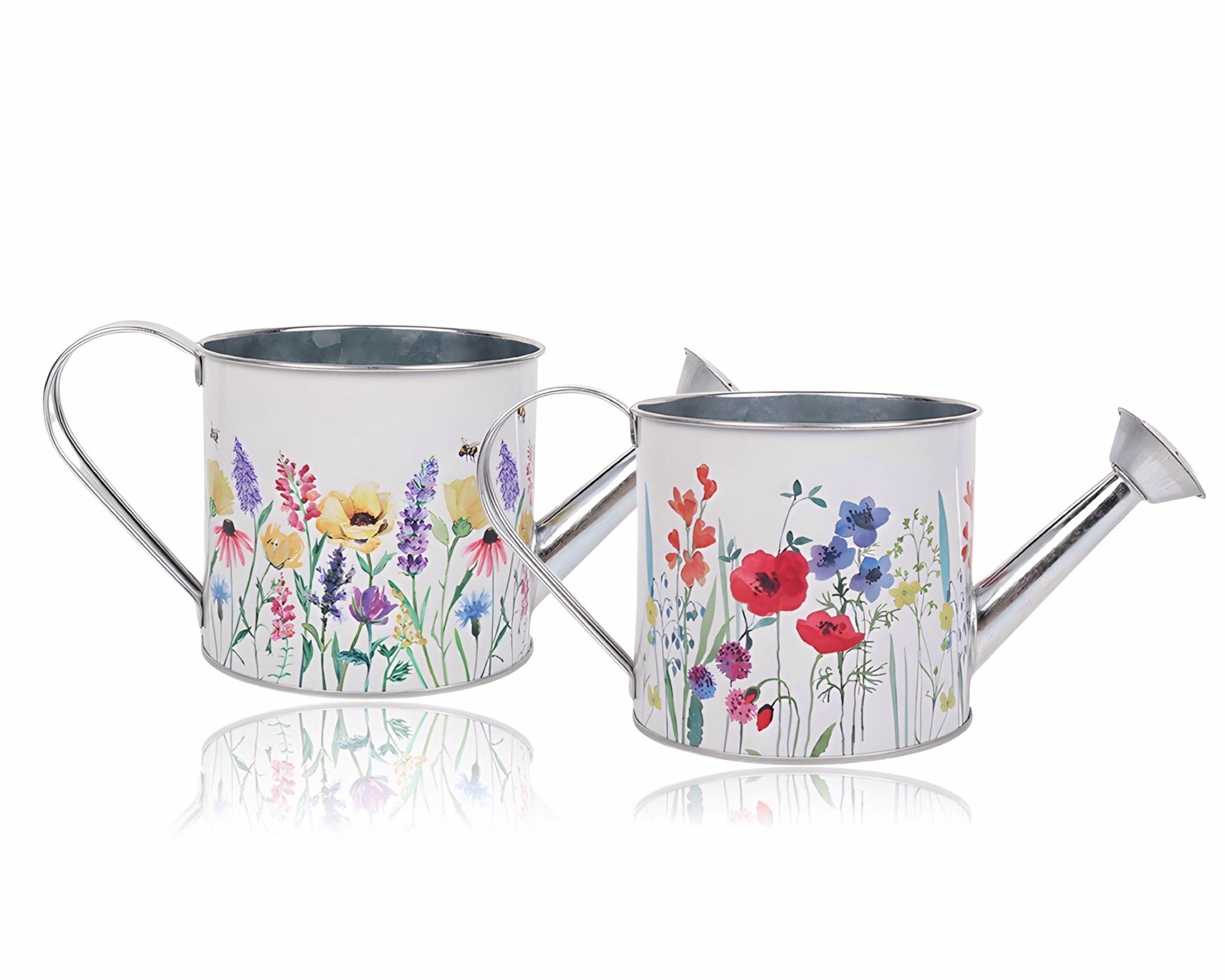 bulk 12 Spring Time Metal Watering Can Assorted 26cm