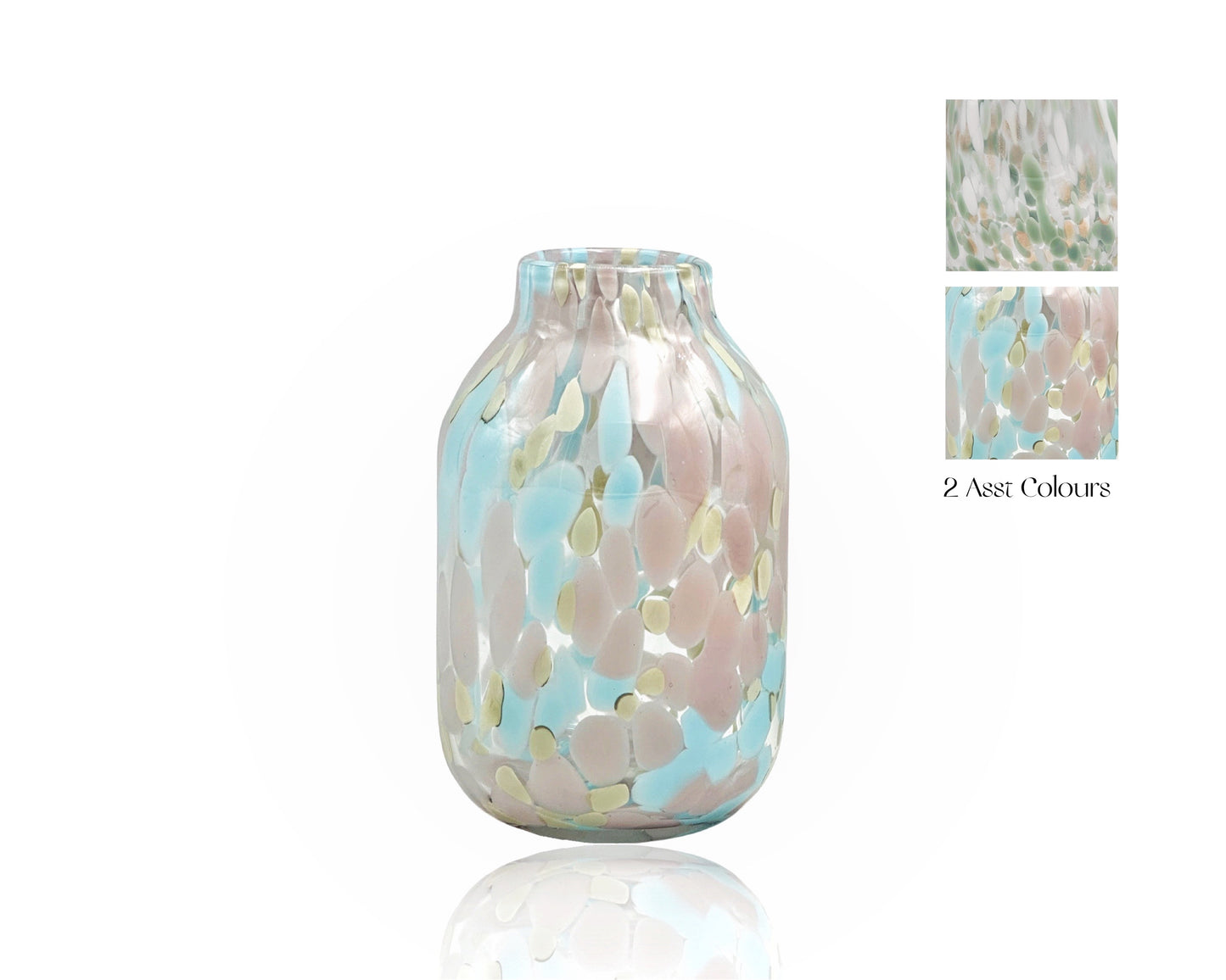 Set 2 Speckled Glass Vase Assorted 12x20cm