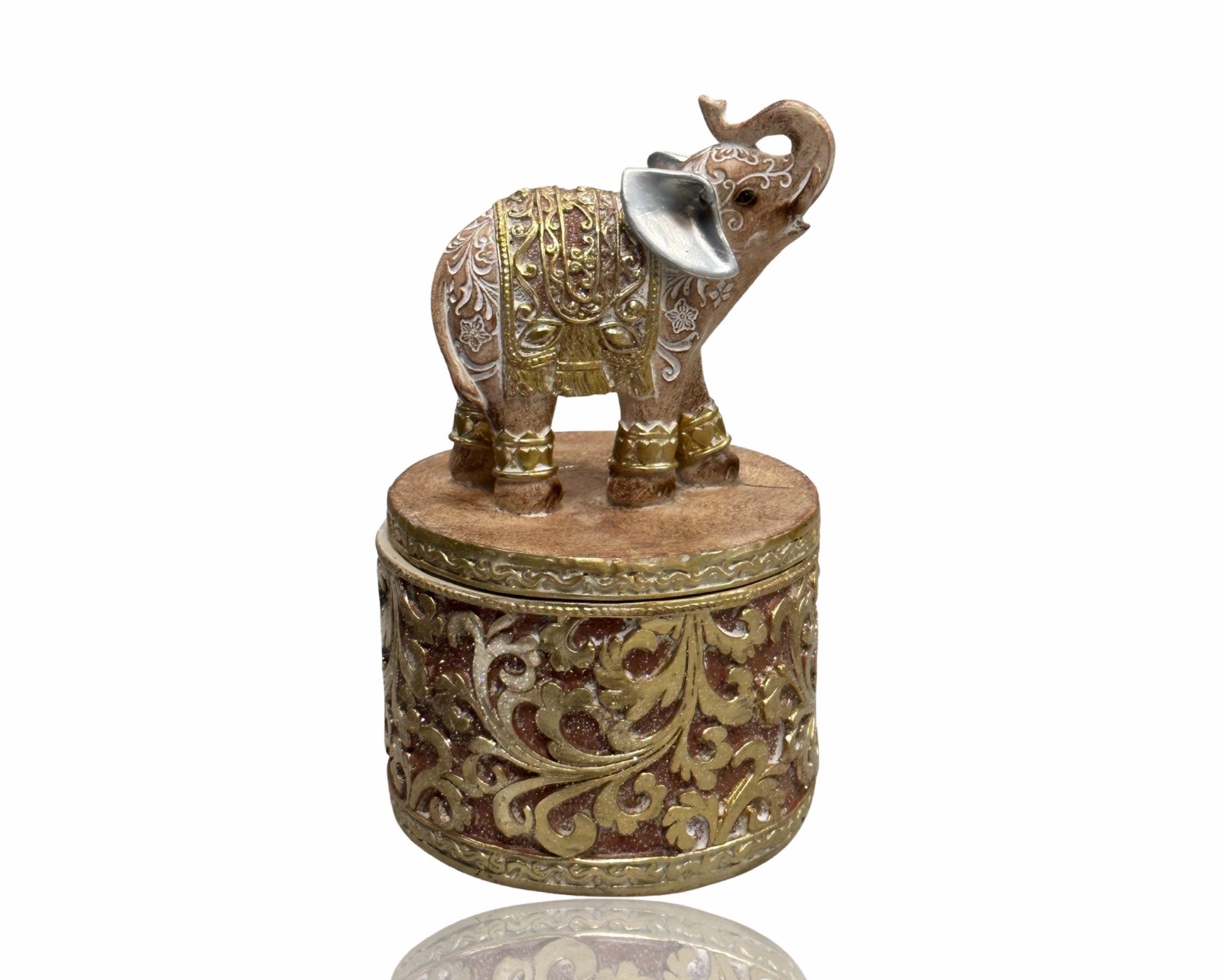 Elephant Trinket Box Ornament 16cm