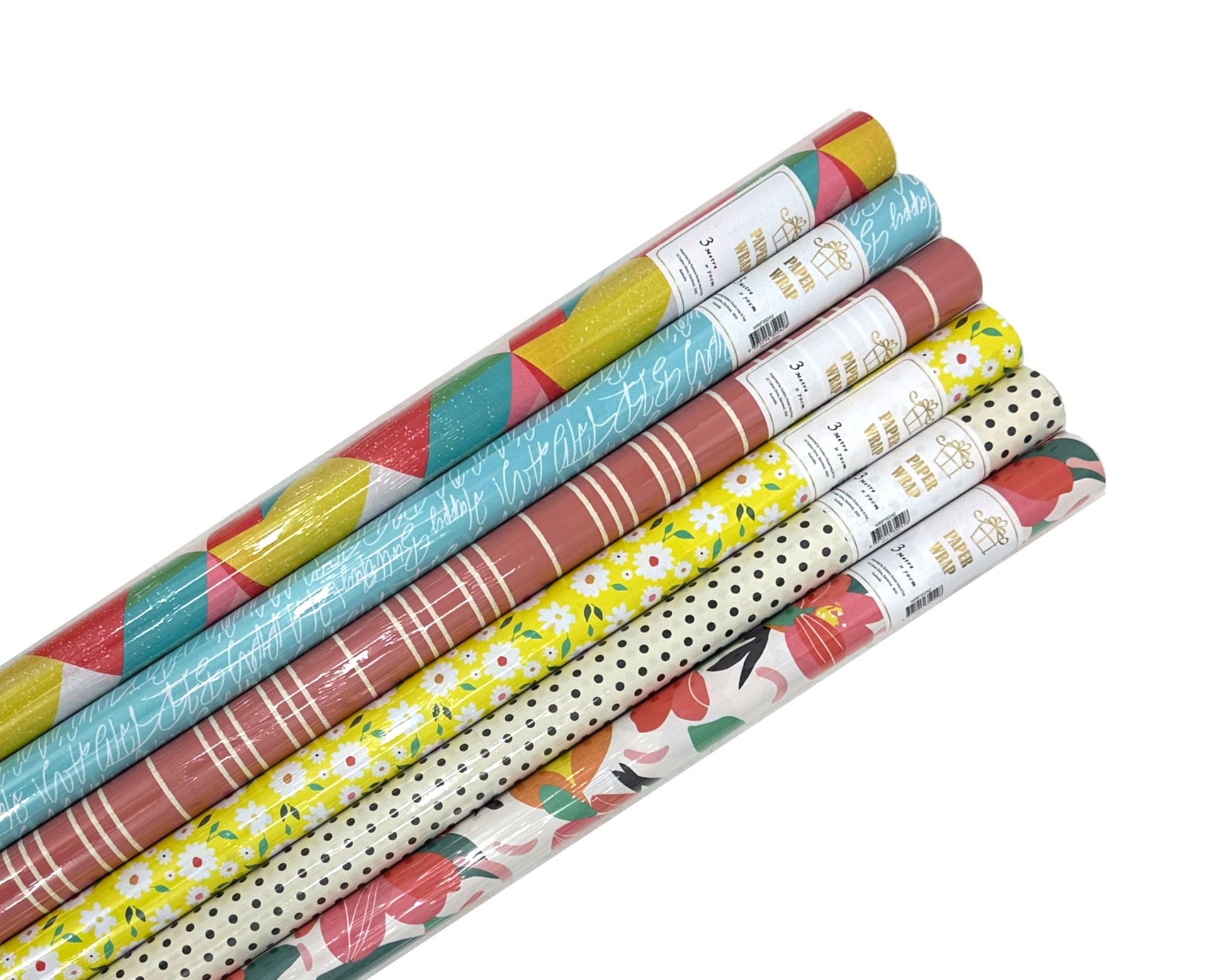 bulk 50 Tropicana Gift Wrap 70cmx3M 38mm Core