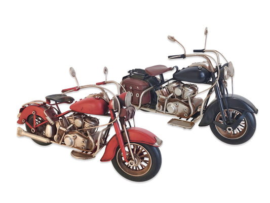 Set 2 Metal Vintage Motorcycle Assorted 27cm