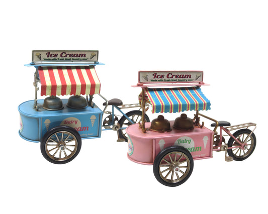 Set 2 Metal Ice Cream Cart Assorted 20cm