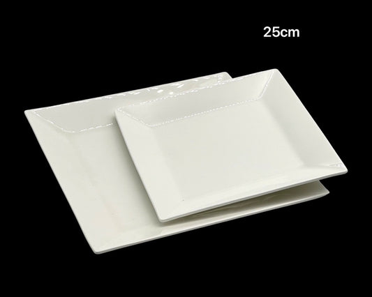 bulk 24 White Bone China Square Diner Plate 25cm