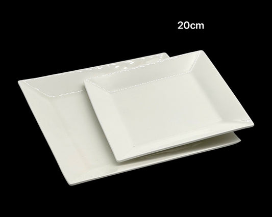 bulk 24 White Bone China Square Side Plate 20cm