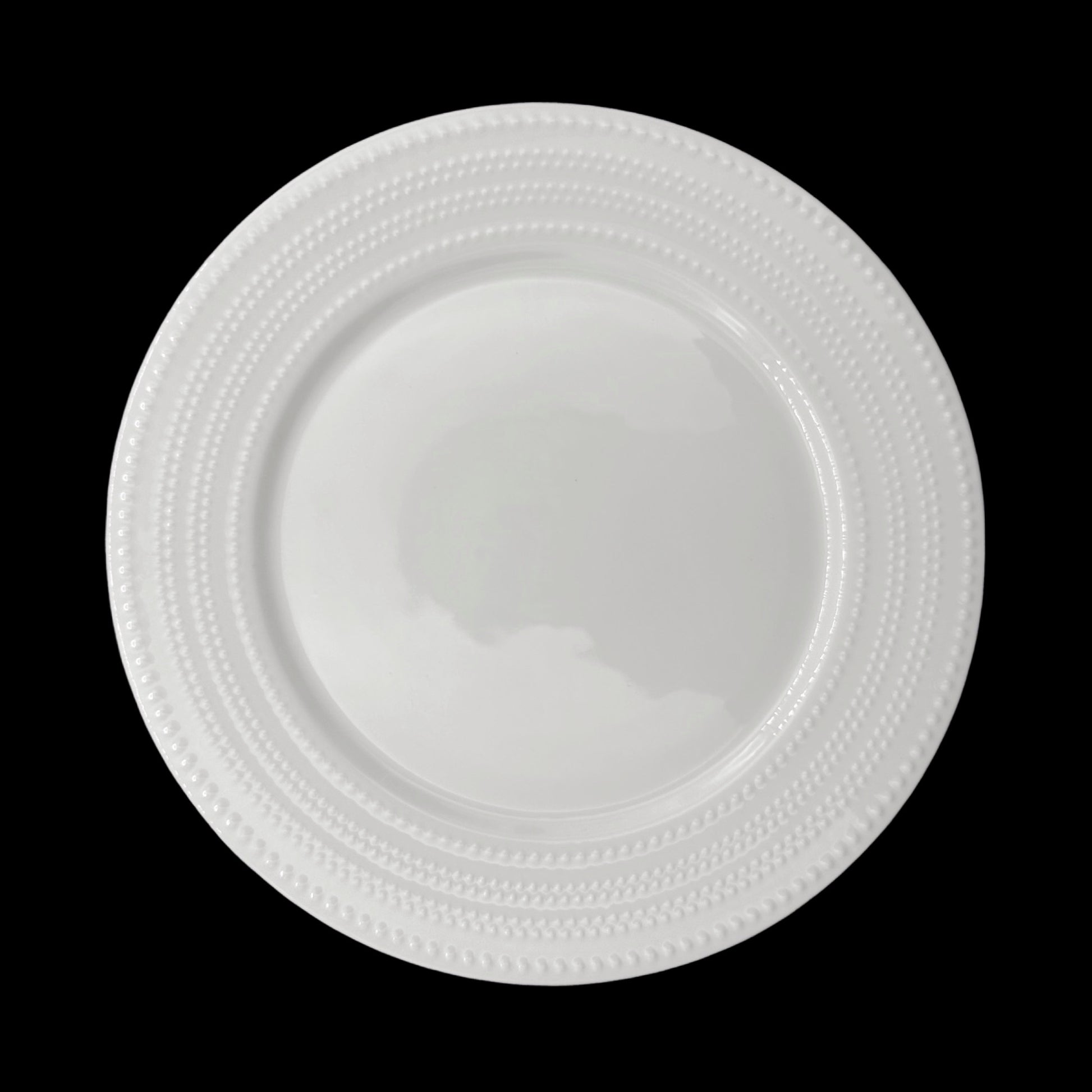 bulk 24 White Bone China Embossed Pearls Dinner Plate 28cm